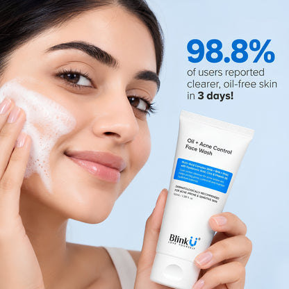 Oil + Acne Control Face Wash with Salicylic Acid & Niacinamide – 100ml