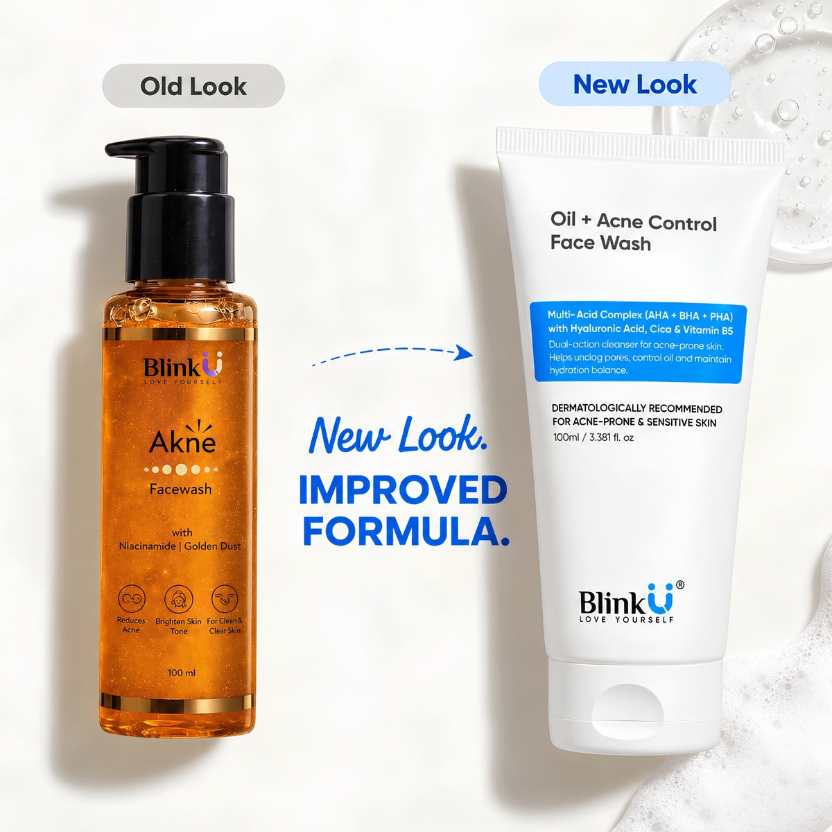 Oil + Acne Control Face Wash with Salicylic Acid & Niacinamide – 100ml