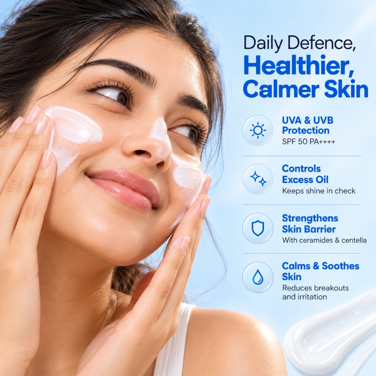 Oil + Acne Control Sunscreen SPF 50 PA++++ with Niacinamide & Zinc PCA – 50g