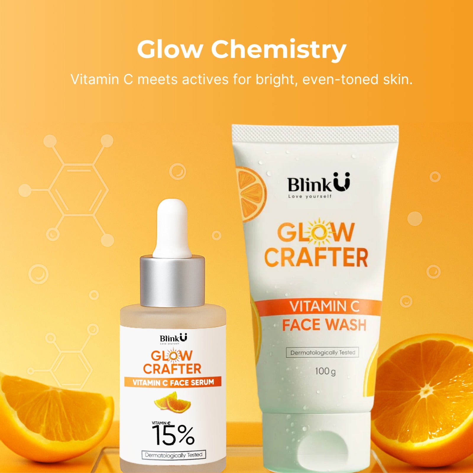 Skincare products photographed together for brand showcase